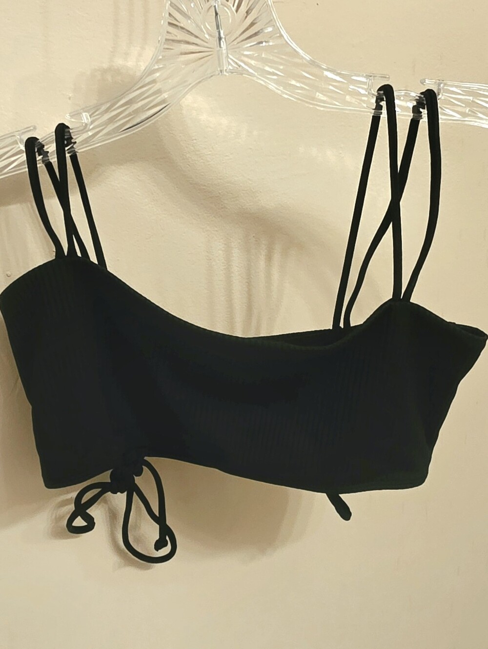 Kendall & Kylie Black Double-Strap Cropped Camisole